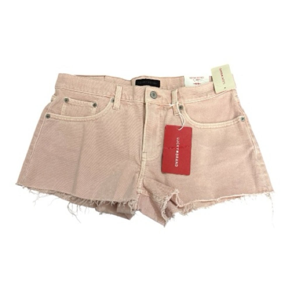 Lucky Brand Pink Festival Denim Shorts Size 6/28 Mid Rise NWT Blush Wash - Picture 6 of 11